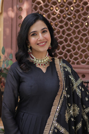 Star Georgette with Embroidery Zari Sequins Work Gown