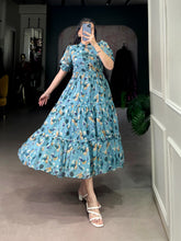 Elegant Tabby Silk Printed Frock