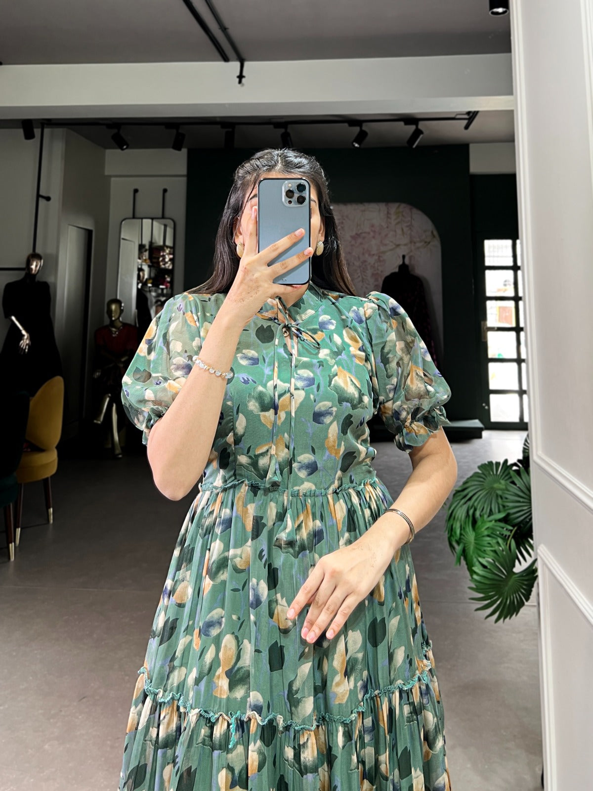 Elegant Tabby Silk Printed Frock