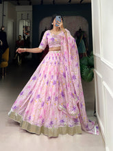 Stunning floral print Tabby Silk lehenga choli
