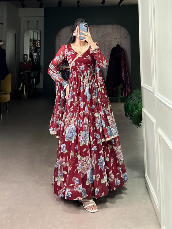 Floral Print Ready-to-Wear Gown