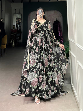 Floral Print Ready-to-Wear Gown