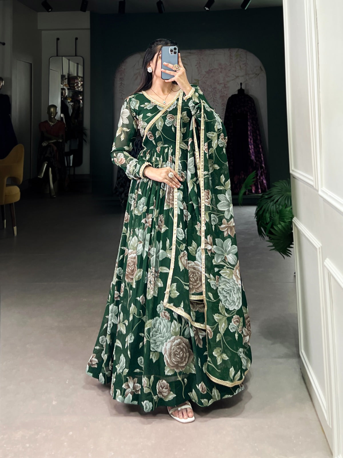 Floral Print Ready-to-Wear Gown