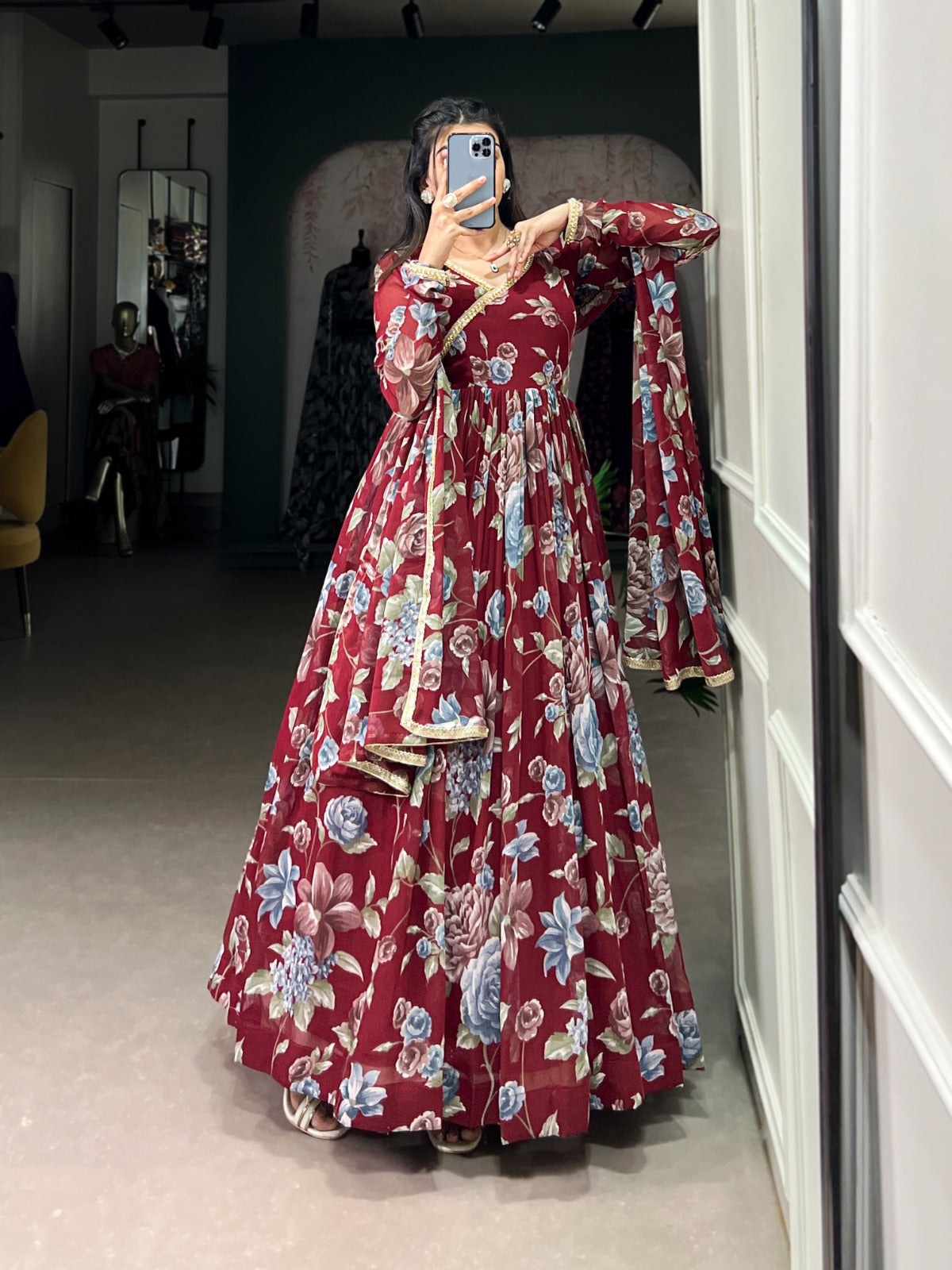 Floral Print Ready-to-Wear Gown