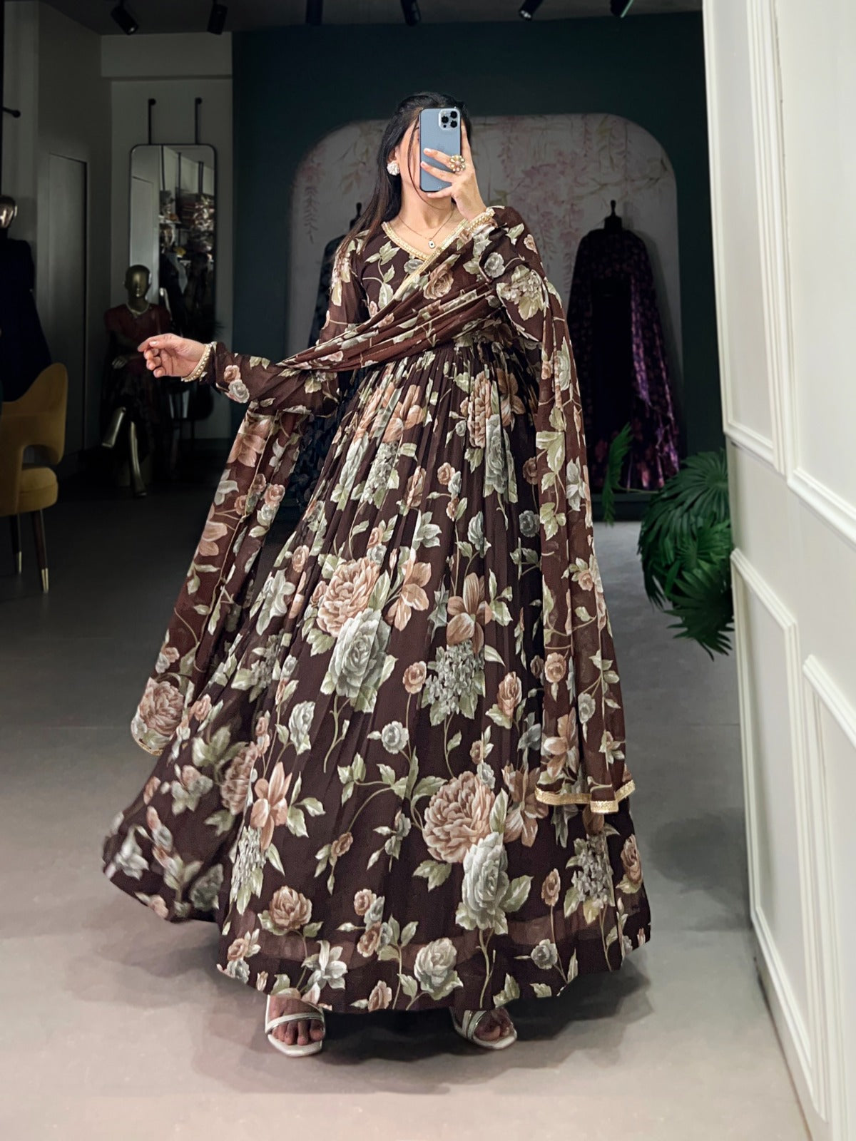 Floral Print Ready-to-Wear Gown