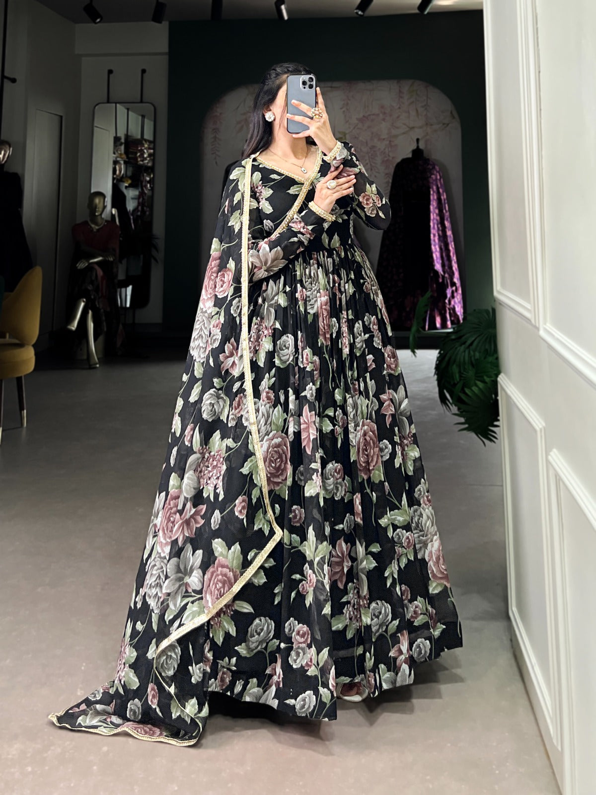 Floral Print Ready-to-Wear Gown