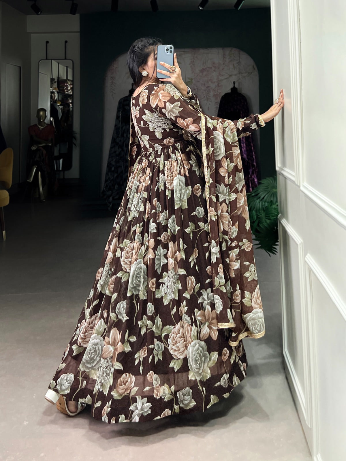 Floral Print Ready-to-Wear Gown
