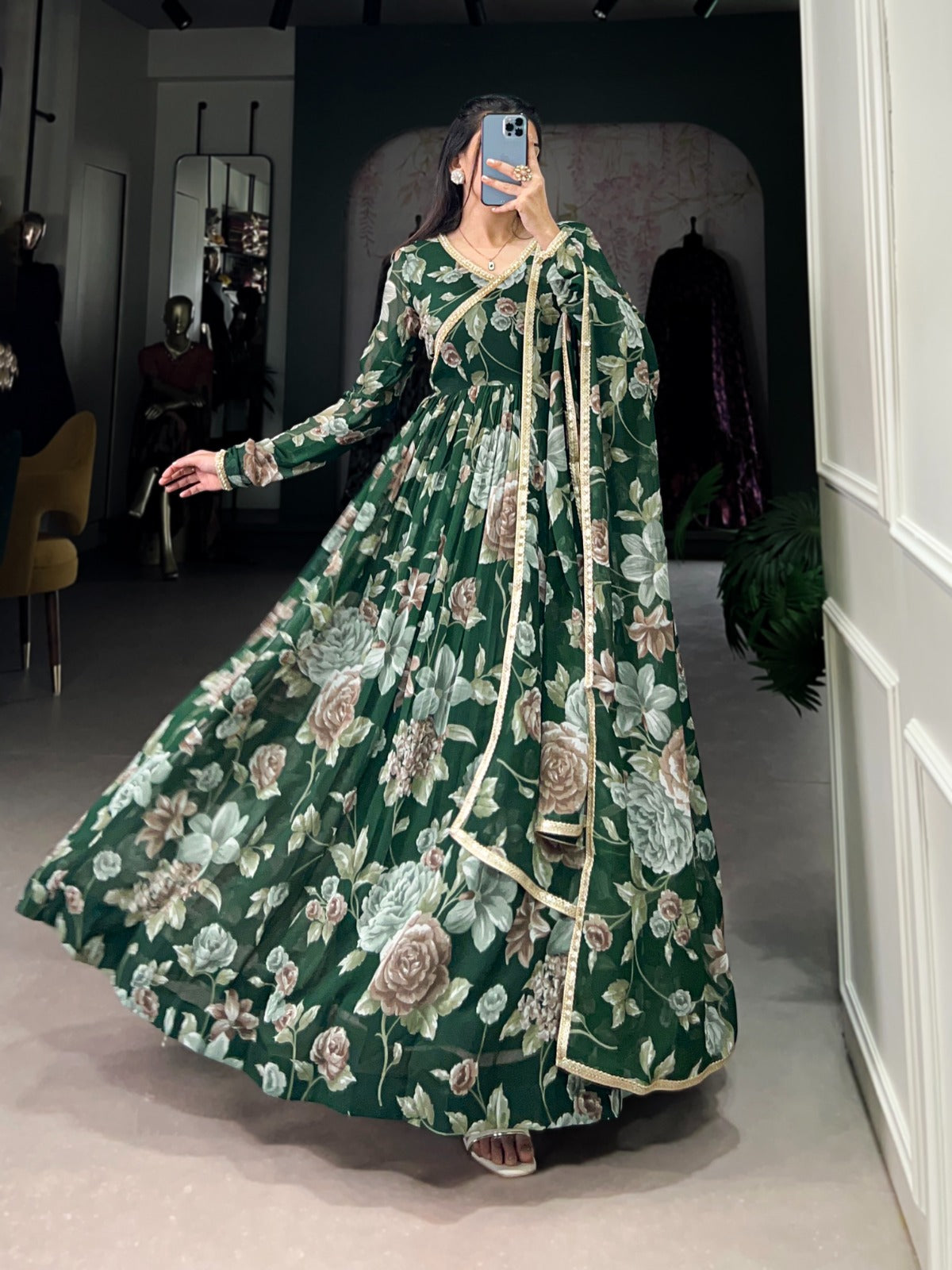 Floral Print Ready-to-Wear Gown
