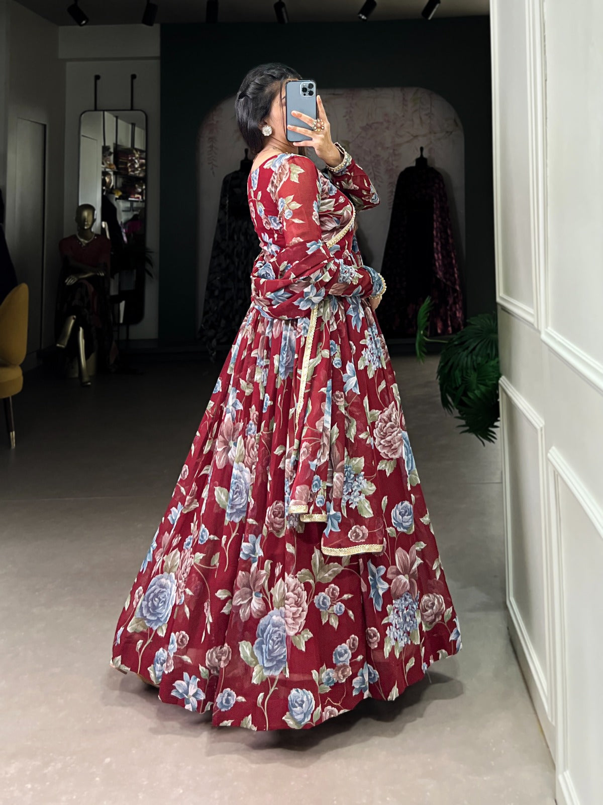 Floral Print Ready-to-Wear Gown
