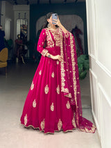 Stunning Vichitra Silk Ready-to-Wear Gown