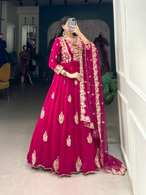 Stunning Vichitra Silk Ready-to-Wear Gown