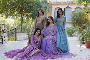 Ready to Wear Georgette Flair Gown with Designer Embroidered Dupatta