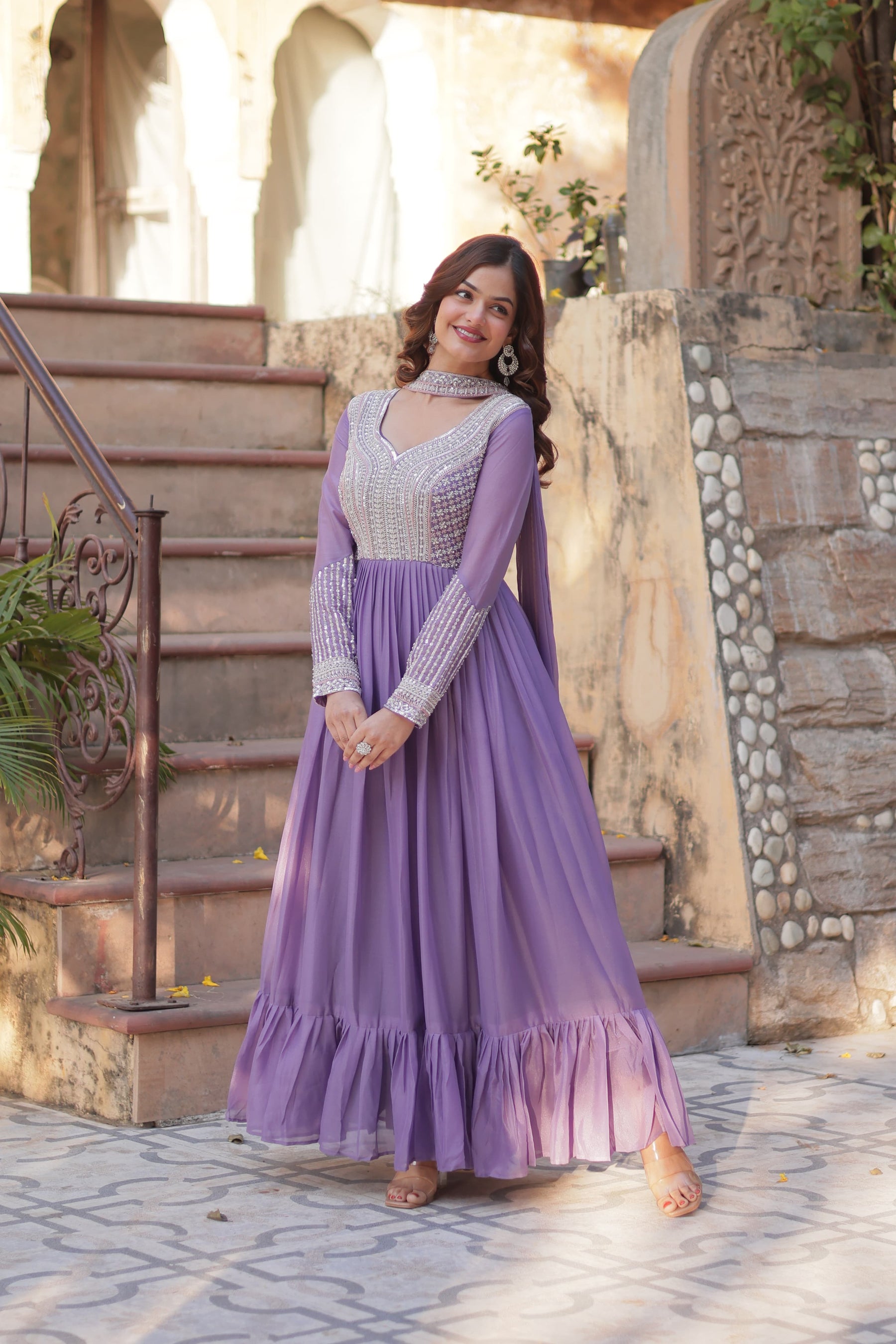 BLUE & PURPLE Premium Designer Readymade Gown Collection