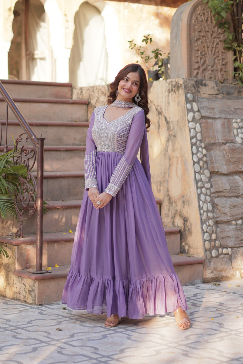 BLUE & PURPLE Premium Designer Readymade Gown Collection