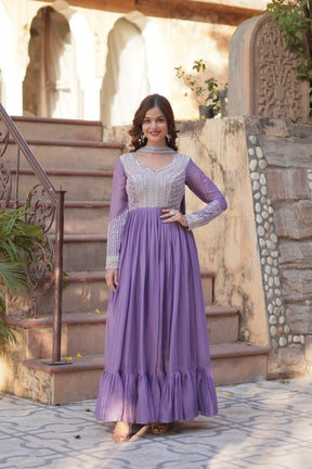 BLUE & PURPLE Premium Designer Readymade Gown Collection