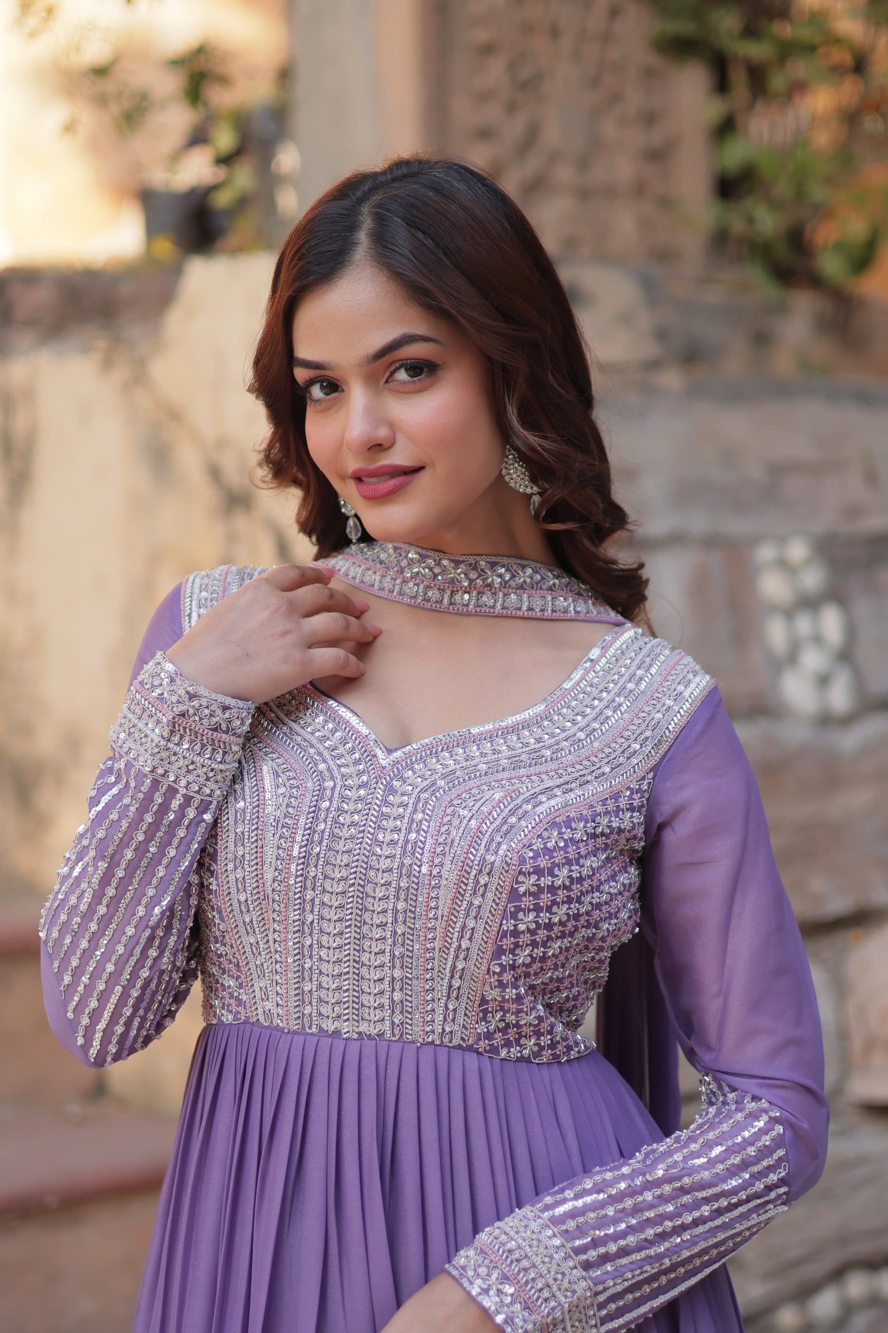BLUE & PURPLE Premium Designer Readymade Gown Collection