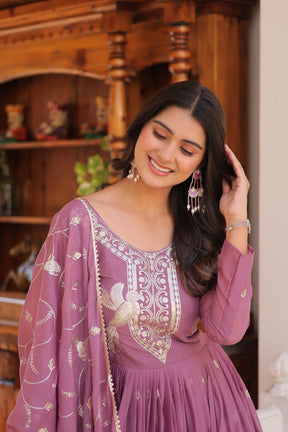 Glamorous Festival Long Gown with Exquisite Embroidery