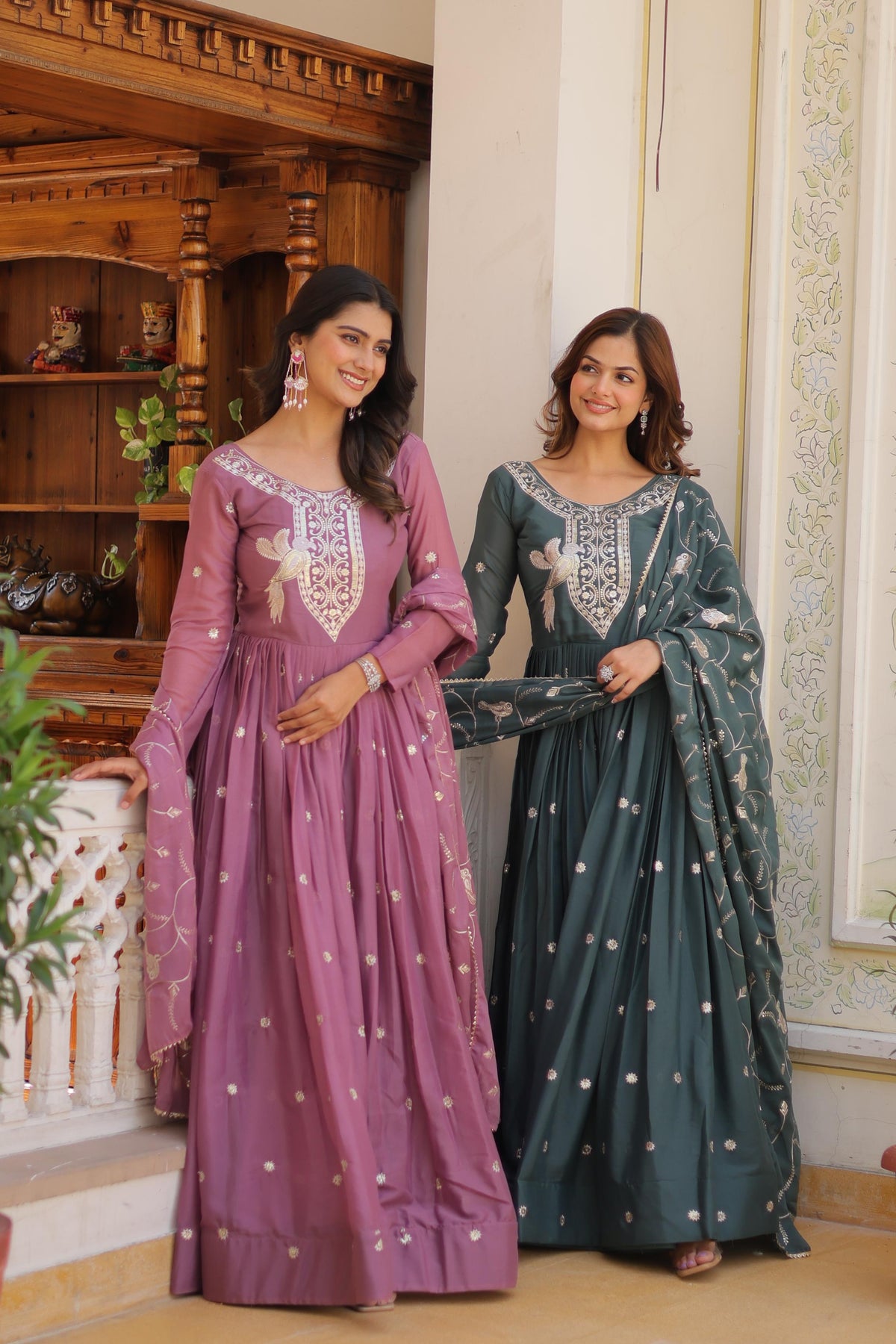 Glamorous Festival Long Gown with Exquisite Embroidery