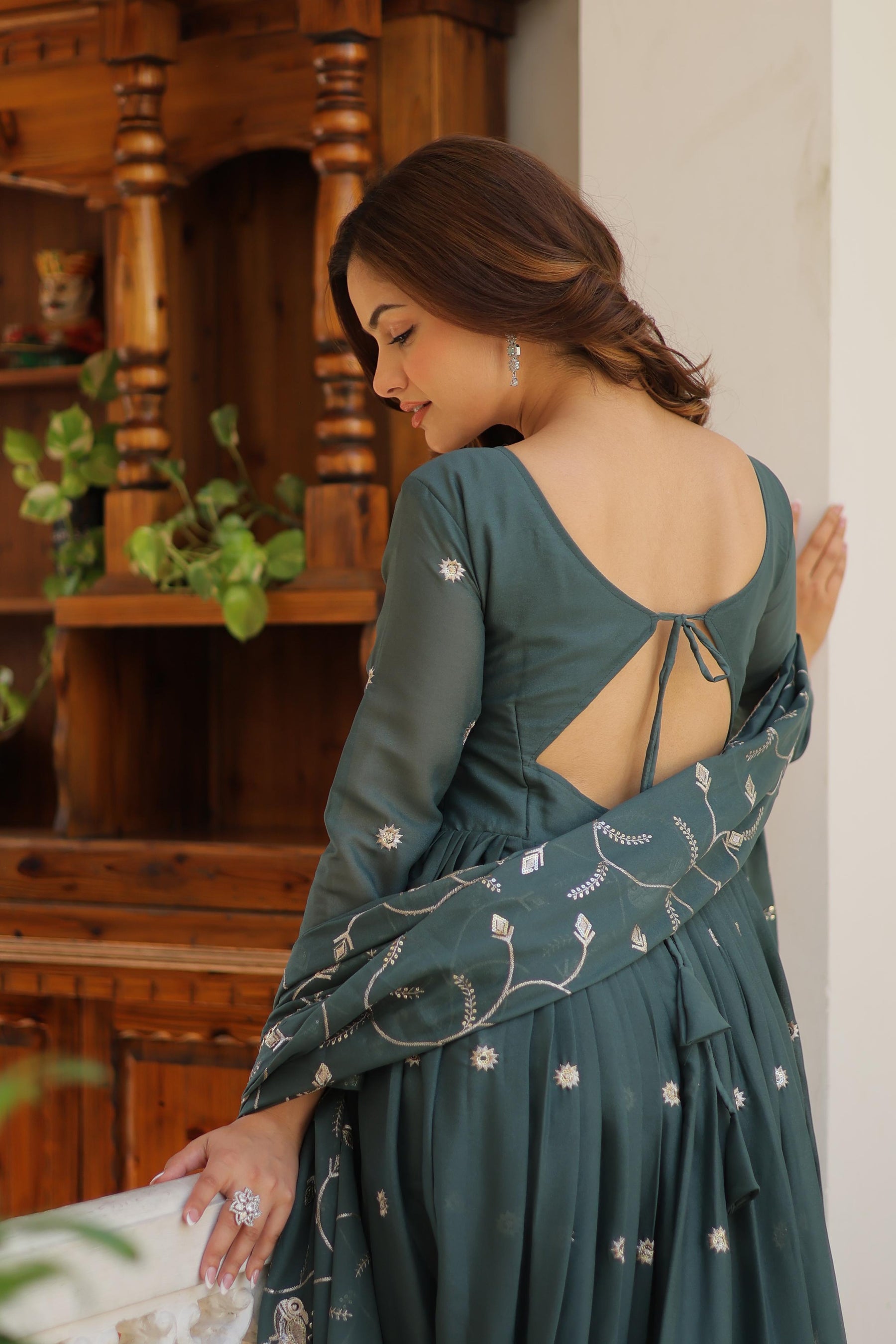 Glamorous Festival Long Gown with Exquisite Embroidery