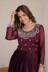 Luxurious Festival Long Gown with Dupatta