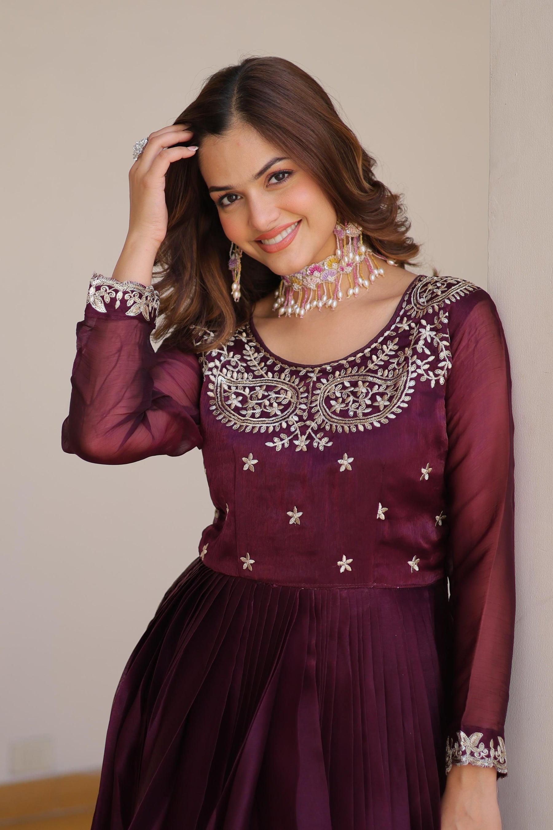Luxurious Festival Long Gown with Dupatta