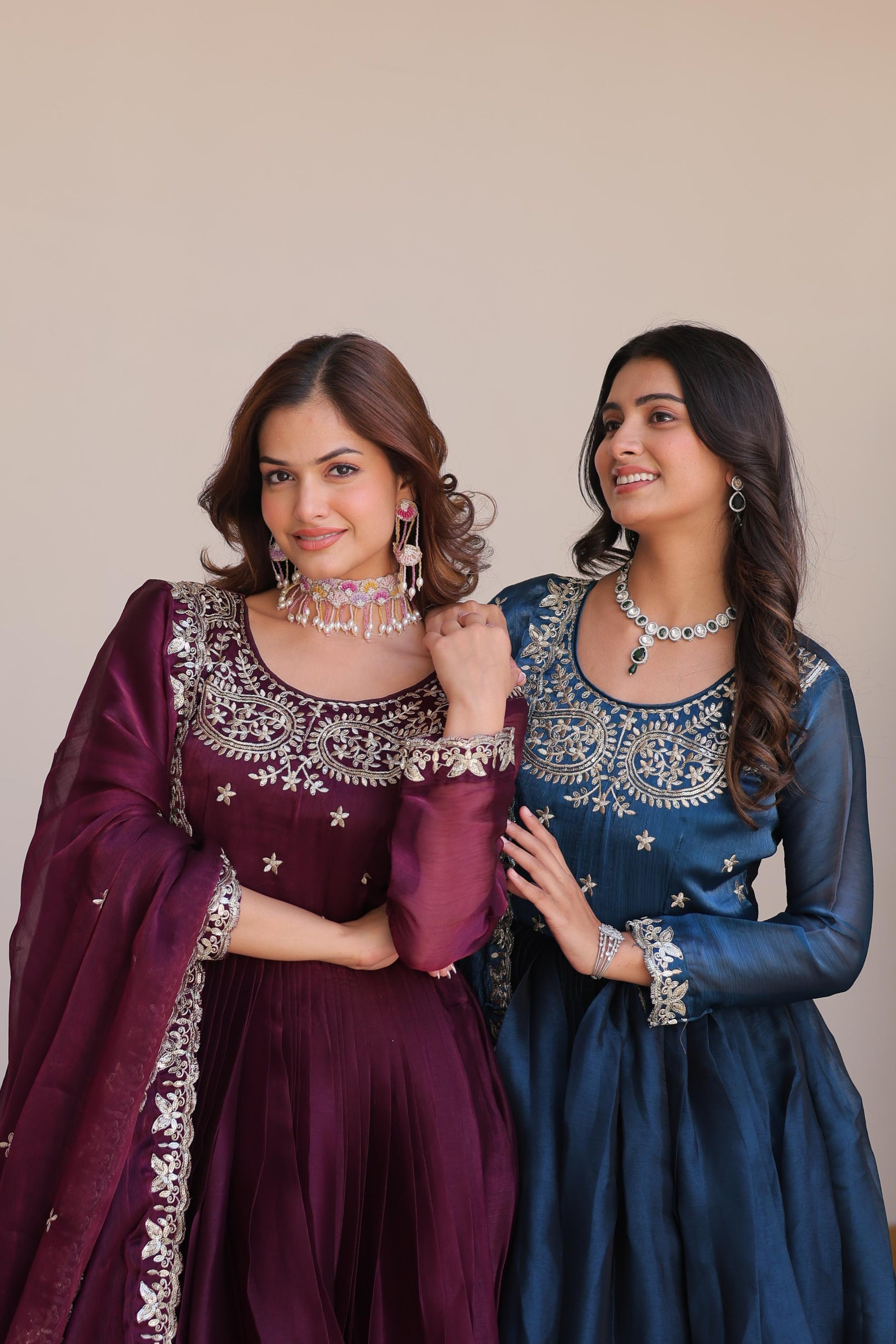 Luxurious Festival Long Gown with Dupatta