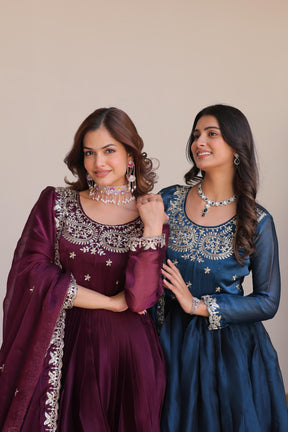 Luxurious Festival Long Gown with Dupatta