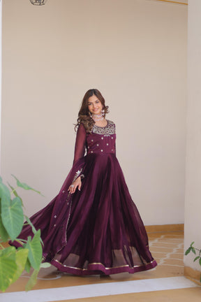 Luxurious Festival Long Gown with Dupatta
