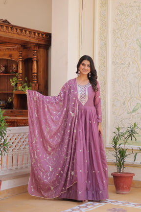 Glamorous Festival Long Gown with Exquisite Embroidery