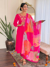 Viscose Chanderi Kurti with Pant & Dupatta Set