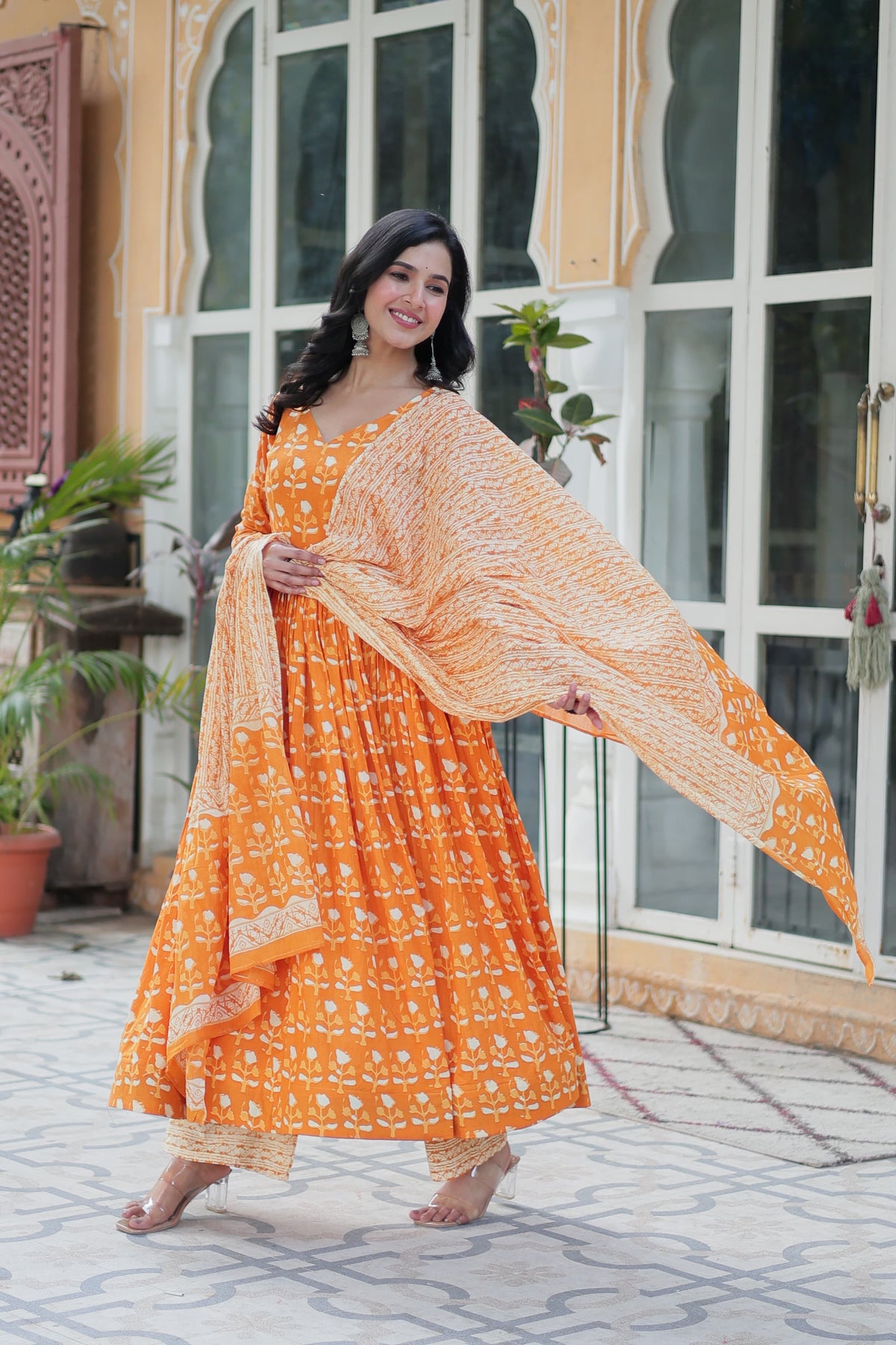 READYMADE COTTON KURTI WITH PANT & DUPATTA SET