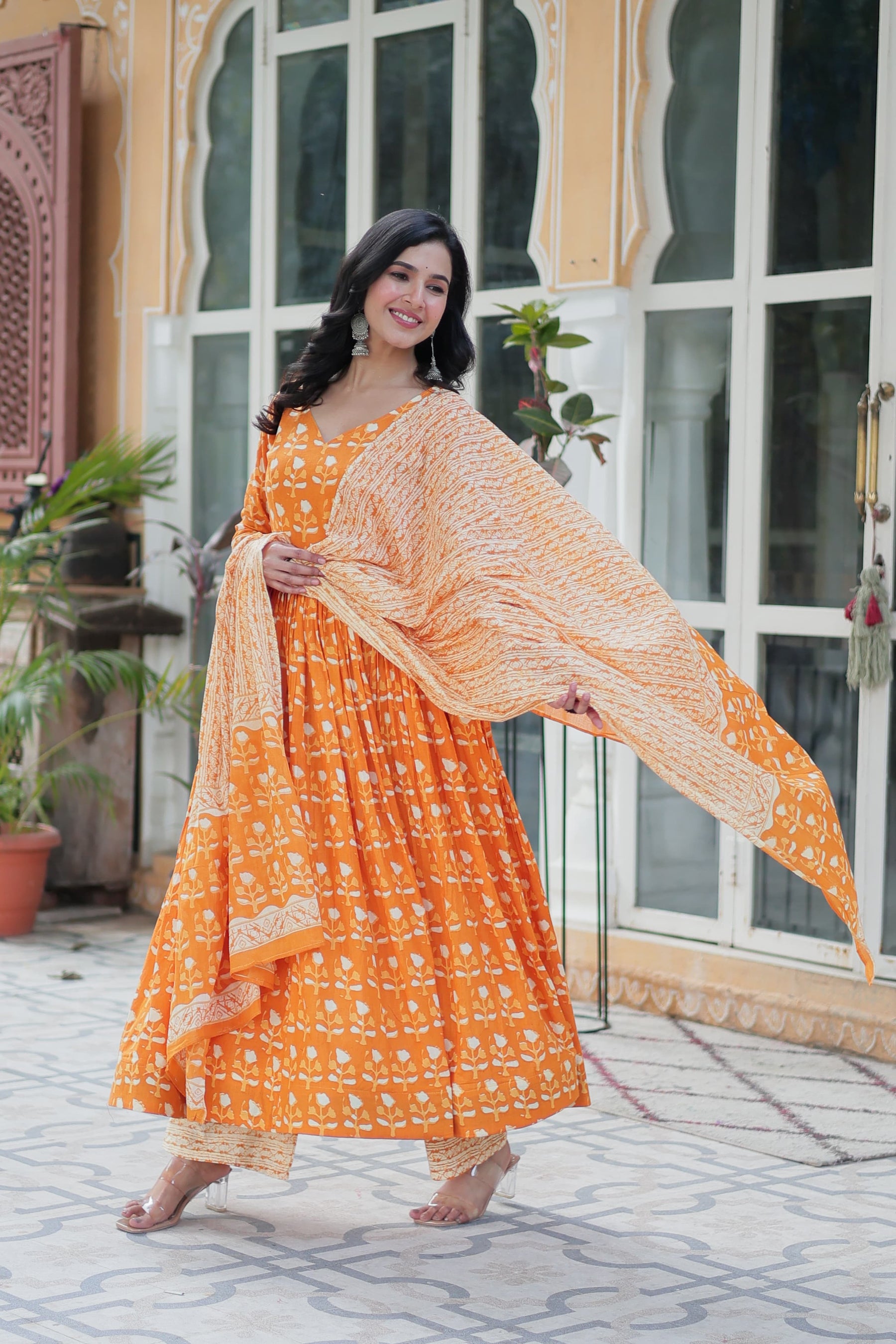 READYMADE COTTON KURTI WITH PANT & DUPATTA SET