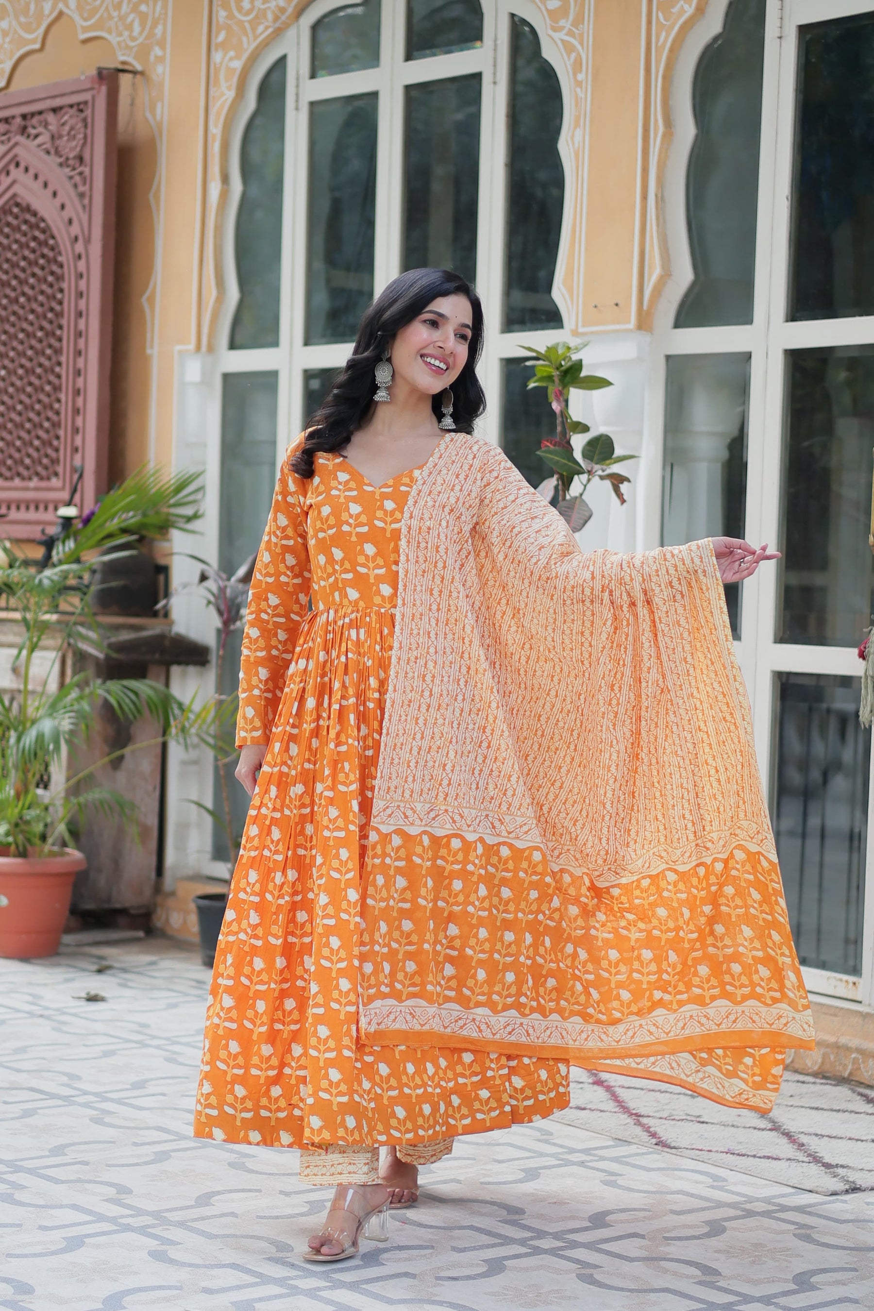 READYMADE COTTON KURTI WITH PANT & DUPATTA SET