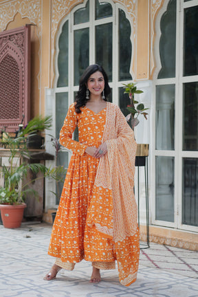 READYMADE COTTON KURTI WITH PANT & DUPATTA SET