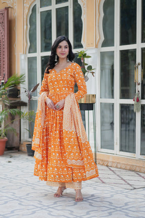 READYMADE COTTON KURTI WITH PANT & DUPATTA SET