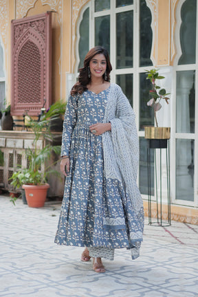 READYMADE COTTON KURTI WITH PANT & DUPATTA SET
