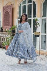 READYMADE COTTON KURTI WITH PANT & DUPATTA SET