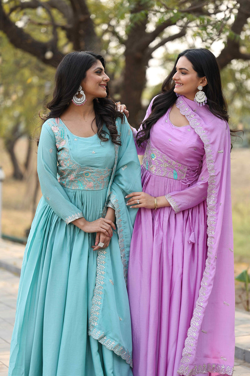 Exquisite Festival Long Gown with Dupatta