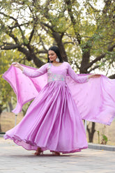 Exquisite Festival Long Gown with Dupatta