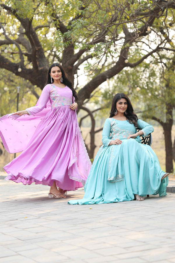 Exquisite Festival Long Gown with Dupatta