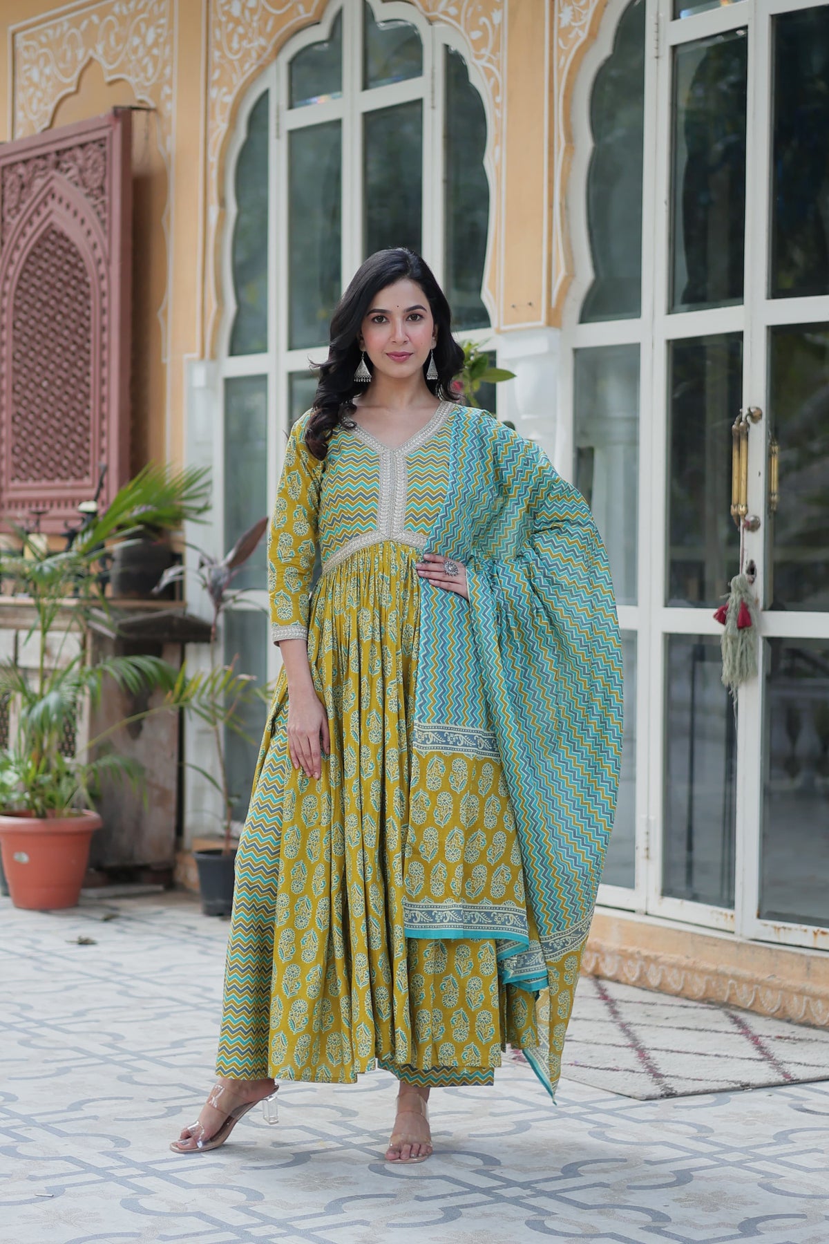 PREMIUM READYMADE COTTON KURTI SET WITH PANT & DUPATTA
