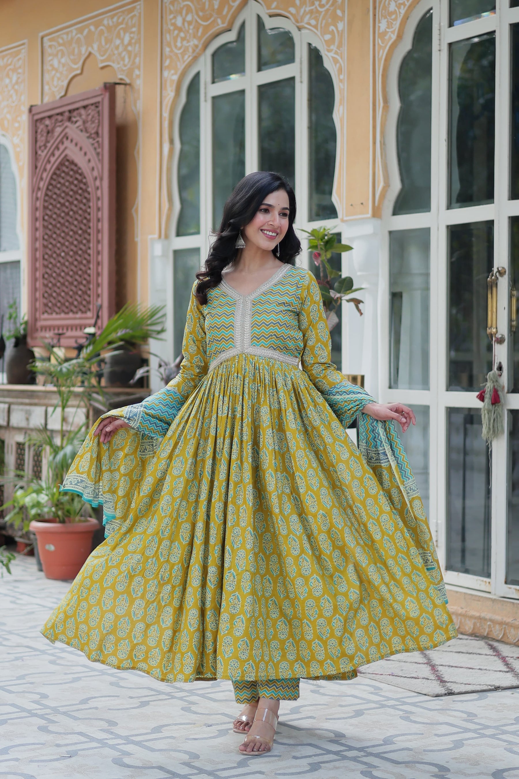 PREMIUM READYMADE COTTON KURTI SET WITH PANT & DUPATTA