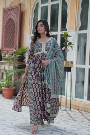 PREMIUM READYMADE COTTON KURTI SET WITH PANT & DUPATTA