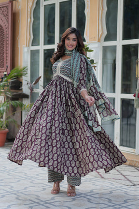 PREMIUM READYMADE COTTON KURTI SET WITH PANT & DUPATTA