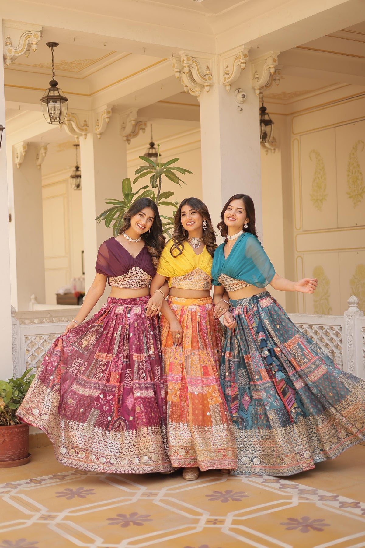 DESIGNER RUSSIAN SILK LEHENGA CHOLI
