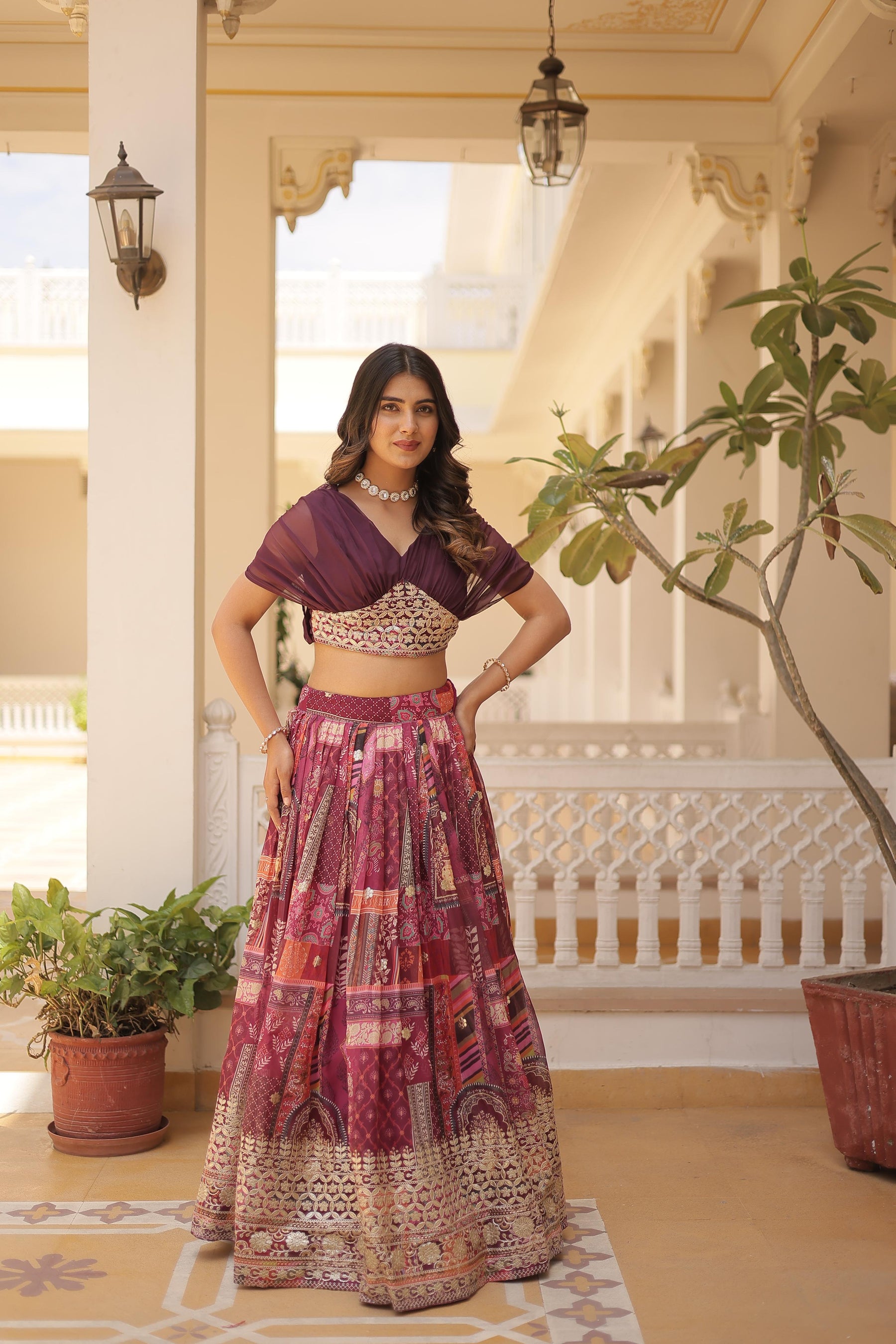 DESIGNER RUSSIAN SILK LEHENGA CHOLI
