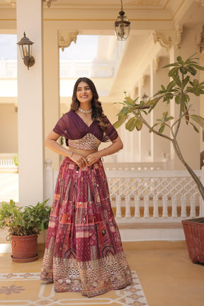 DESIGNER RUSSIAN SILK LEHENGA CHOLI