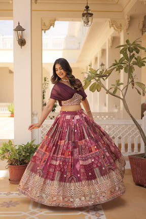DESIGNER RUSSIAN SILK LEHENGA CHOLI