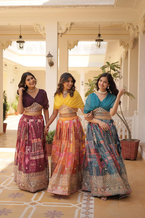 DESIGNER RUSSIAN SILK LEHENGA CHOLI