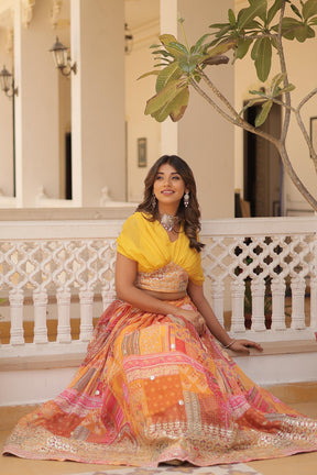DESIGNER RUSSIAN SILK LEHENGA CHOLI